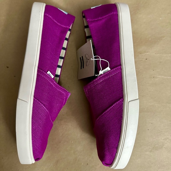 NEW - TOMS Alpargata Cupsole Dark Pink Slip On Flats Size 9.5 - Picture 4 of 7
